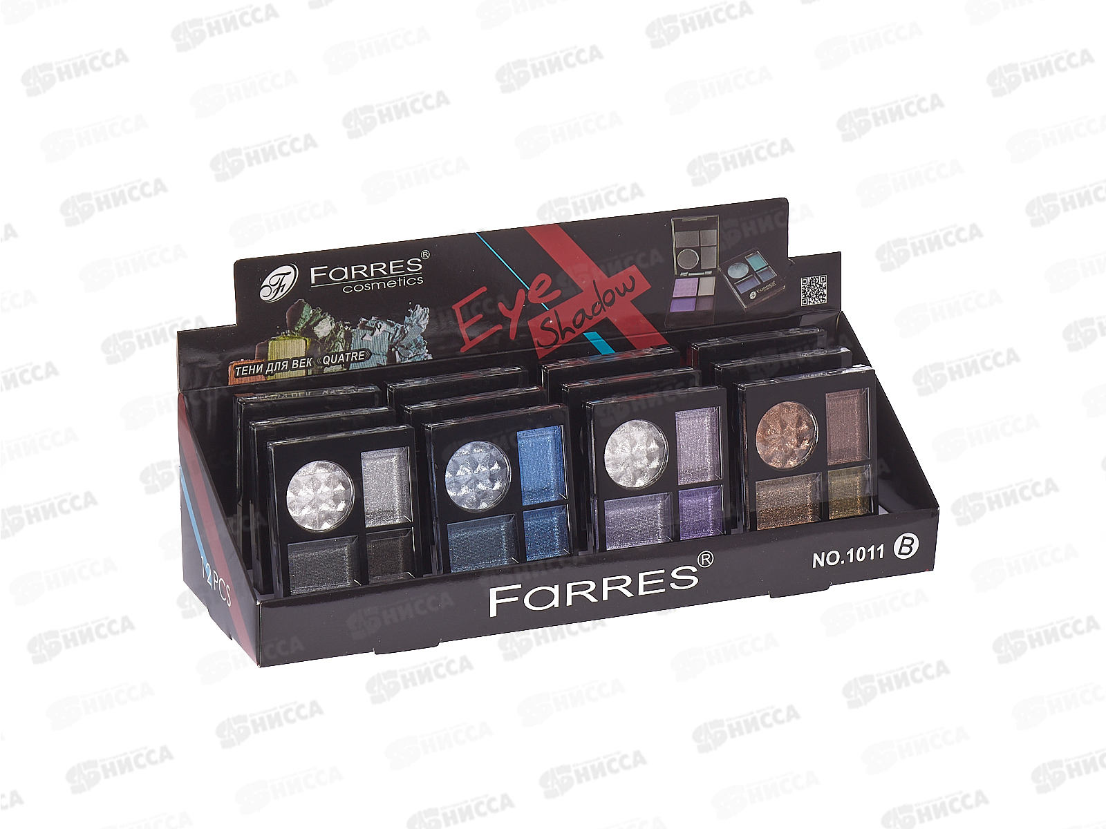 Farres Тени для век 1011B 4цвета перламутровые *12